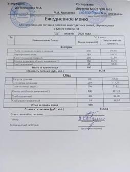 Ежедневное меню