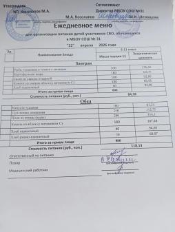 Ежедневное меню
