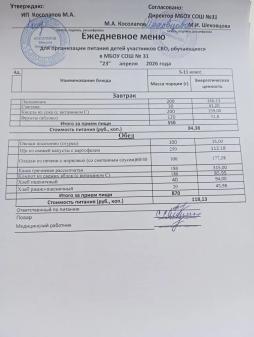 Ежедневное меню