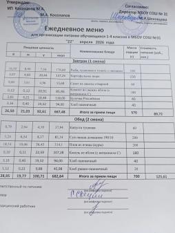 Ежедневное меню