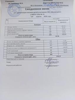 Ежедневное меню